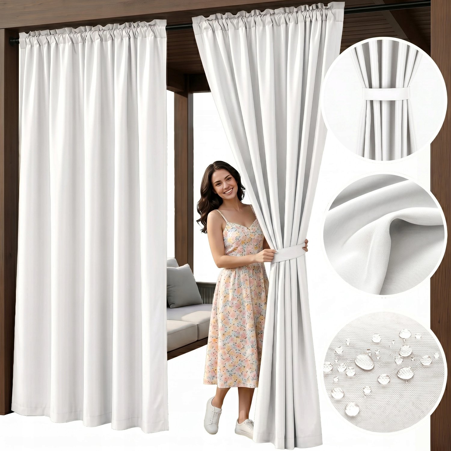 Waterdicht Tuindoek 155x200cm Wit voor Terras & Balkon