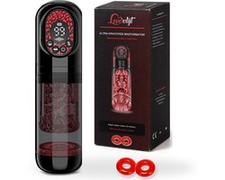 LoveVlijt - Krachtige 4-in-1 Masturbator - Zuigen, Stoten, Roteren en Vibreren - Automatische Masturbator met App - Sex Toys voor Mannen - Blowjob Simulator - Kunstvagina - Pocket Pussy - voor Handsfree Orgasmes - Inclusief 2 Cockringen