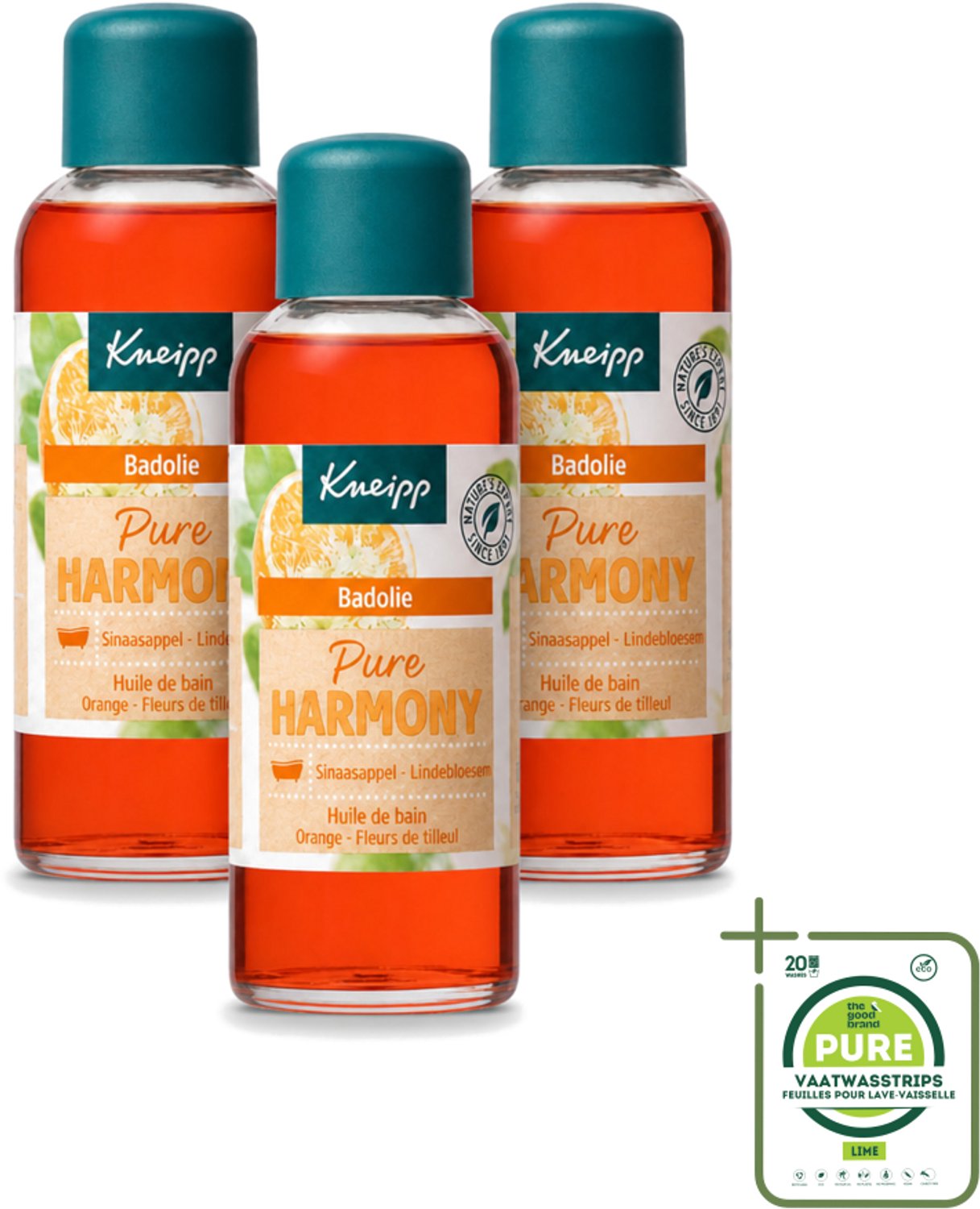 3 x Kneipp - Badolie - Oranje lindebloesem - 100 ml - Grootverpakking - Vaatwasstrips - Badolie - Ontspanning - Kalmerend - Natuurlijke Oliën - Sinaasappelolie
