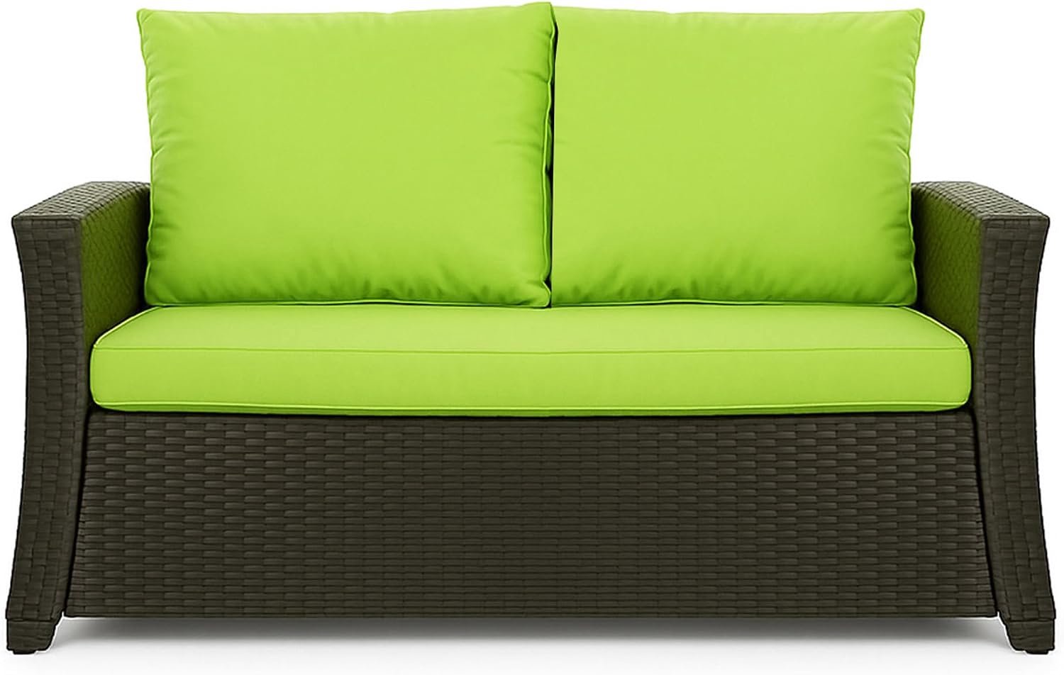 Bankkussen, outdoor zitkussen, voor tuinbank van polyrotan, voor buiten, bankkussen, voor schommelbank, rotan, zitbank, limoen, 120 x 60 x 50 cm