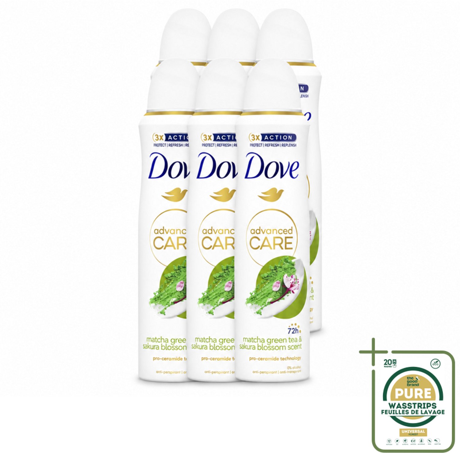 6 x Dove Deodorant Spray - Matcha & Sakura - 150 ml - Deodorant Spray - Anti-Transpirant - Matcha & Sakura - Frisheid - Zweetbehandeling