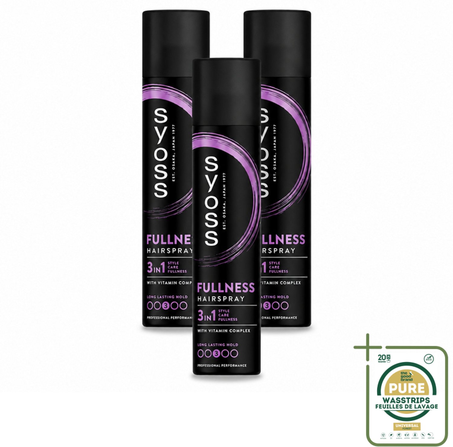 3 x Syoss - Fullness - Haarspray - Volumineus Zonder Gewicht - 300 ml - Haarspray - Volumineus Haar - Volume Voor Dun Haar - Haarverzorging - Haarherstel