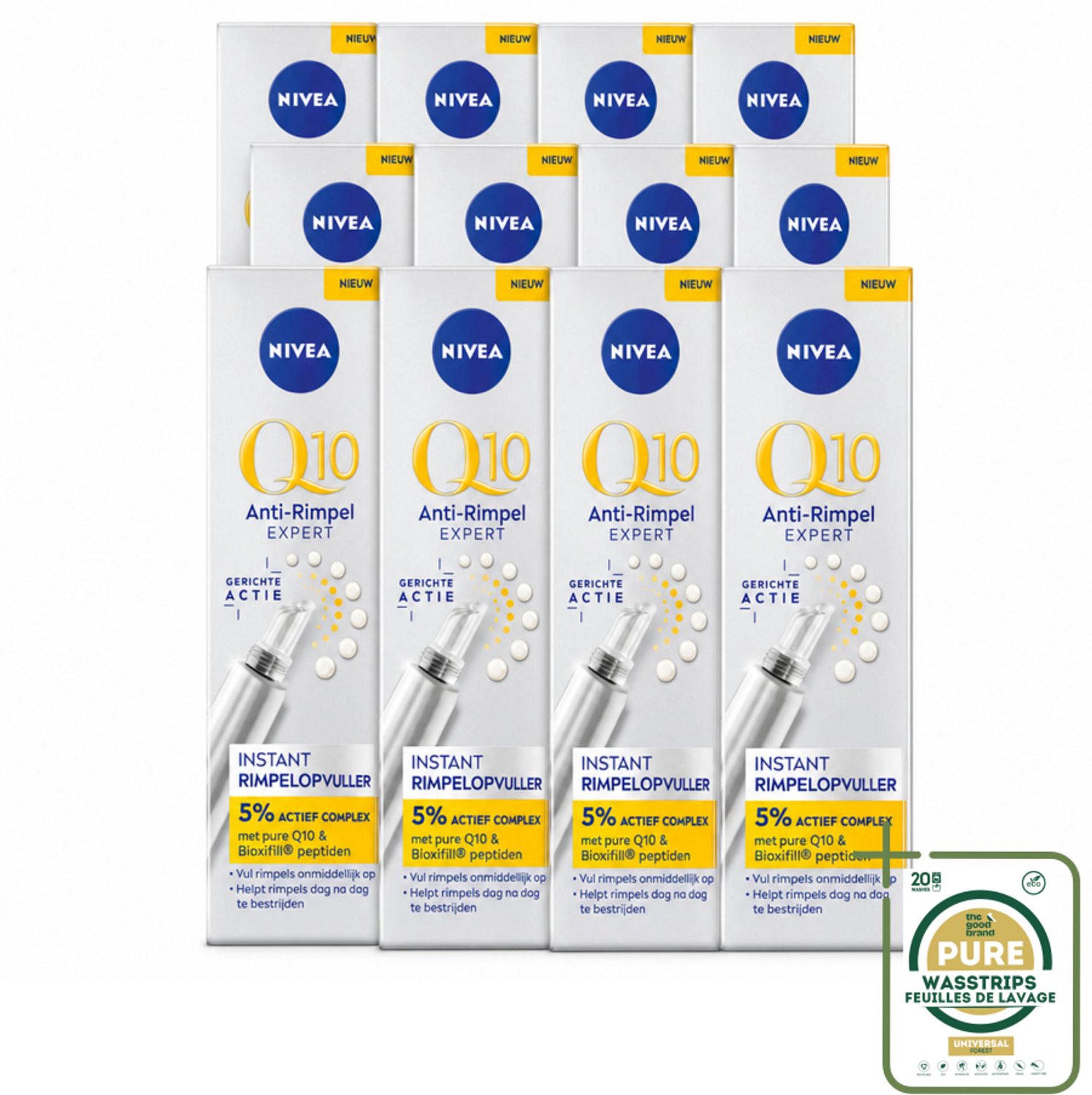 12 x NIVEA - Oogserum - Q10 Anti-Rimpel Expert - Rimpelopvuller - Voor rijpe huid - Met Q10 - 15 ml - Wasstrips - Oogserum - Anti-rijp Serum - Rimpelopvuller - Q10 Serum - Anti-aging Serum