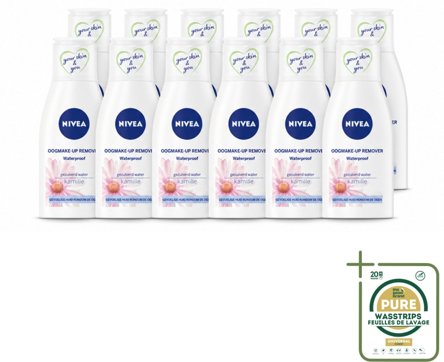 12 x NIVEA - Oogmake-up Verwijderaar - Waterbestendige Make-up Verwijderaar - Voor de gevoelige huid - Met Kamille & Provitamine B5 - 125 ml - Waterbestendige Make-up Verwijderaar - Oogmake-up Verwijderaar - Gevoelige Huid - Kamille - Provitamine B5