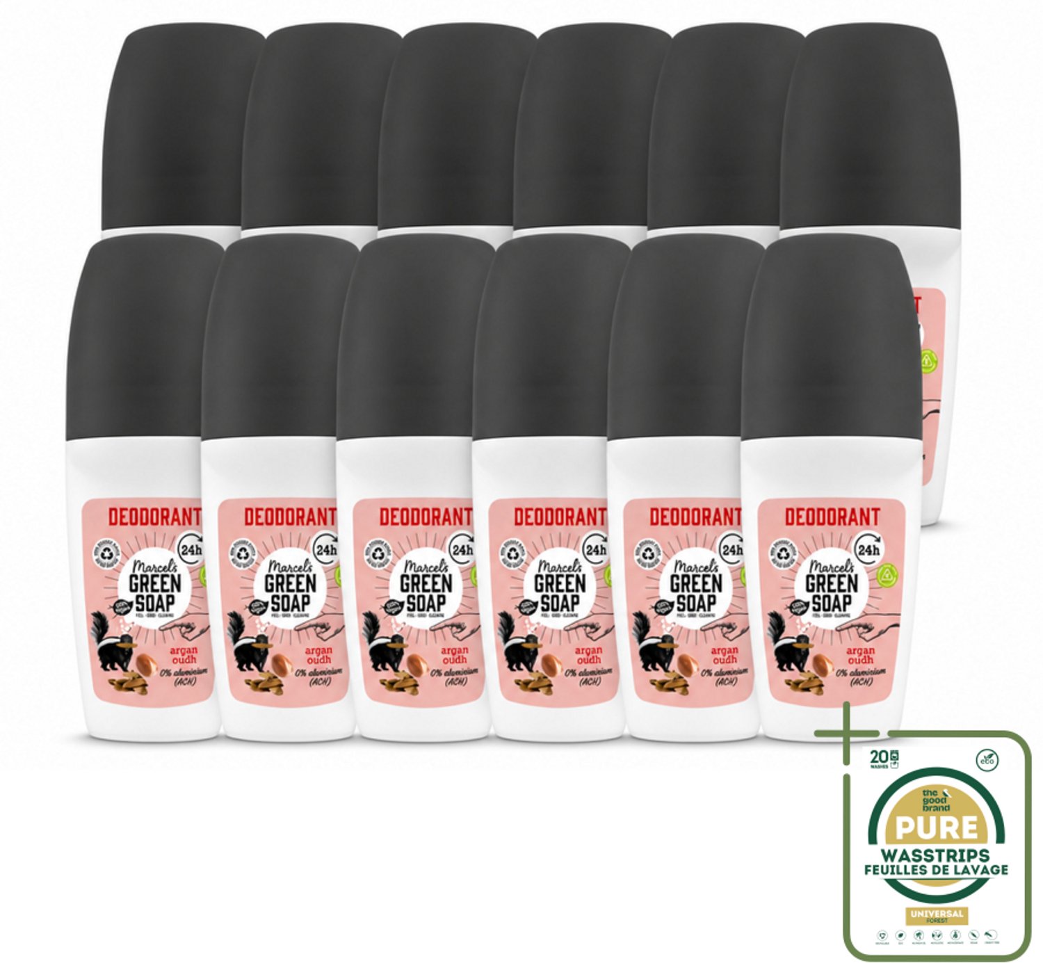 12 x Marcel's Green Soap - Deodorant Roller - Argan & Oudh - Langdurige frisheid - 50 ml - Deodorant - Argan En Oudh - Geur - Huidverzorging - Langdurige Frisheid