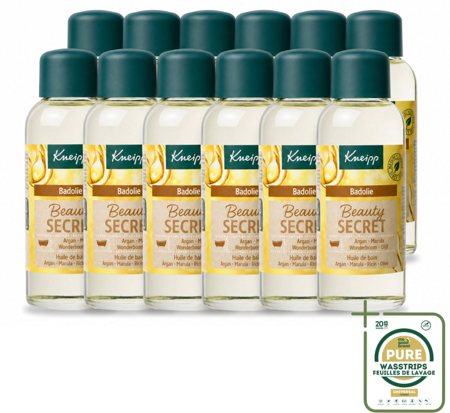 12 x Kneipp - Badolie - Beauty Secret - Voor alle huidtypen - 100 ml - Wasstrips - Badolie - Huidverzorging - Luxe Badolie - Natuurlijke Badolie - Huidverzorging Voor Alle Huidtypen