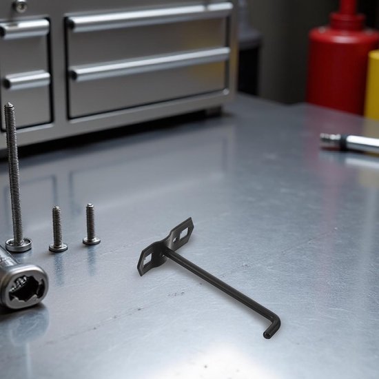 10 Stuks Metalen Pegboard Haken Belastbare Zwarte Vierkante Wanddisplay Haak voor Gereedschap Garage Opslag Rekorganisatie — afbeelding 4