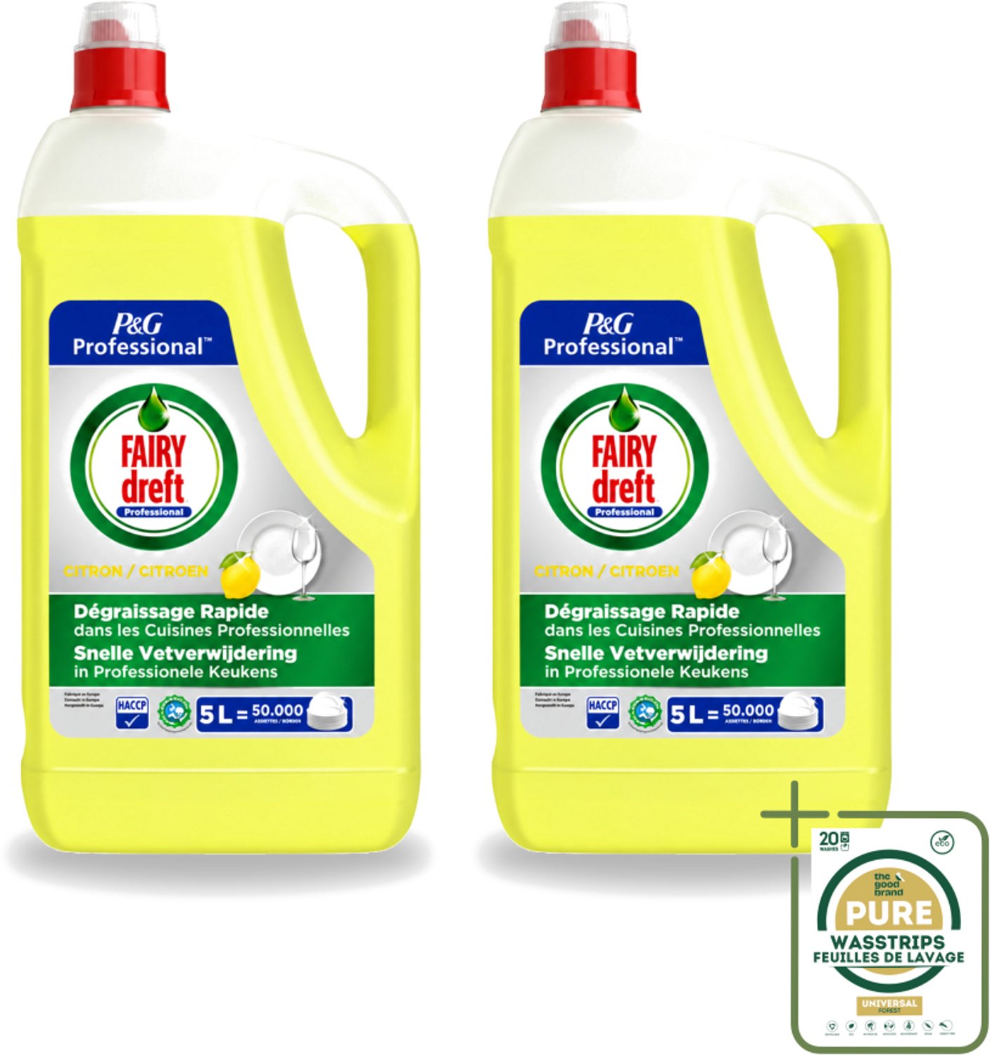 2 x Dreft - Afwasmiddel - Citroen - Professionele verpakking - 5 L - Wasstrips - Afwasmiddel Citroen - Afwasmiddel 5 L - Professioneel Afwasmiddel - Krachtig Afwasmiddel - Vet Verwijderen