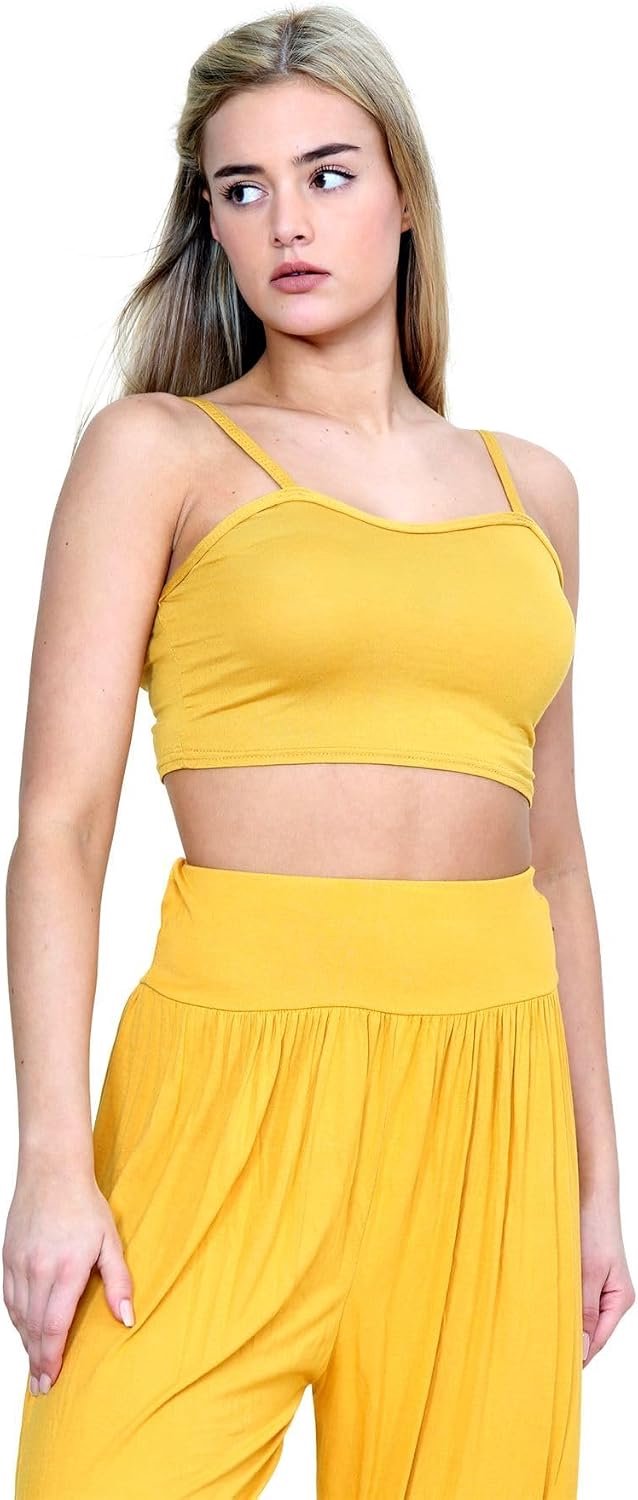 Nieuwe dames Strappy Plain Camisole Bralet Vest Gym Sport Running BH Crop Top