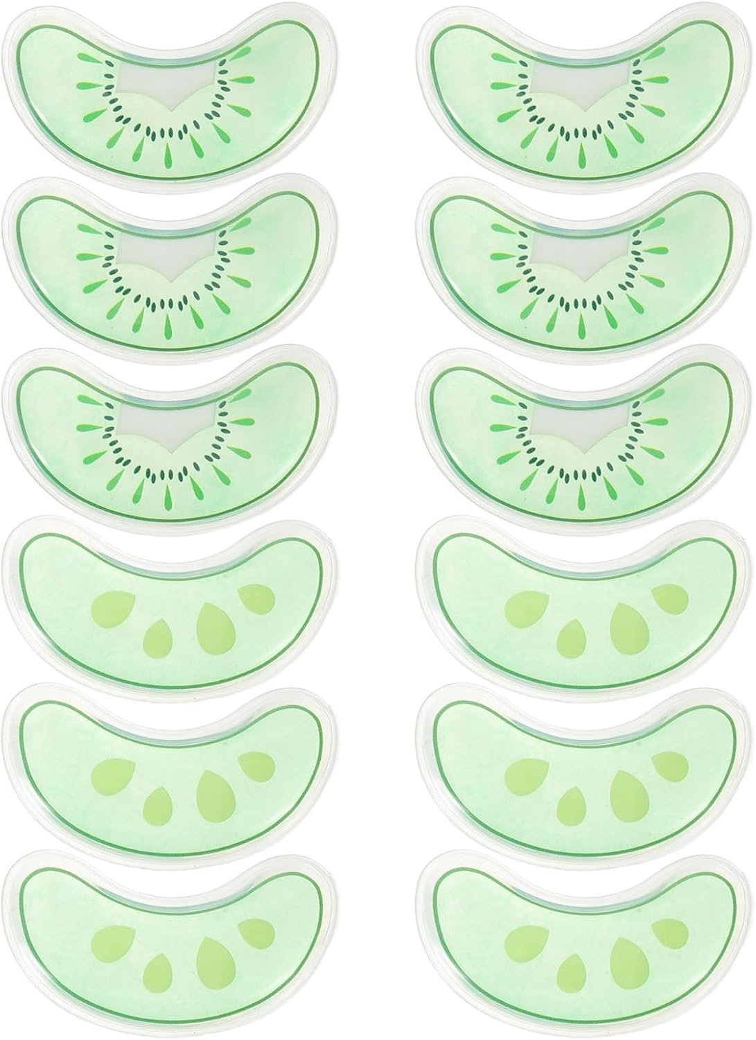 6 Paar Herbruikbare Kleine Ijspakketten voor Ronde Koude Gelpads tegen Wallen Vermoeide Verkoelende Compressen voor Gezicht Skincare Veilig Leeftijden Groen
