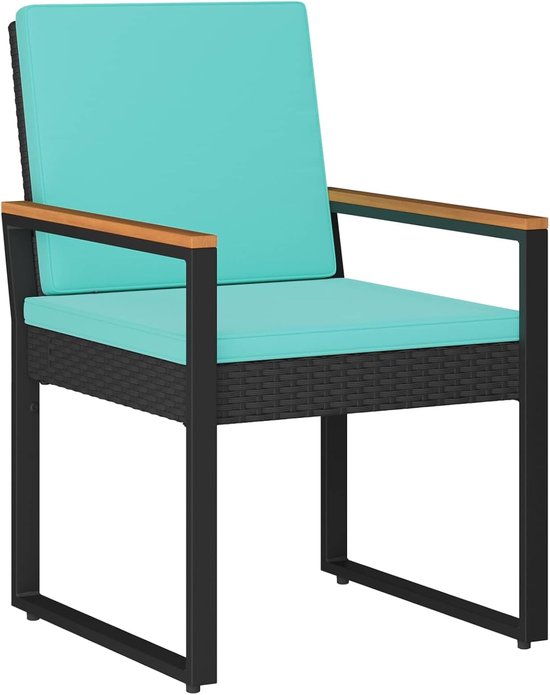 poly rattan weerbestendig gepoedercoat stalen frame met afneembare kussens — afbeelding 3