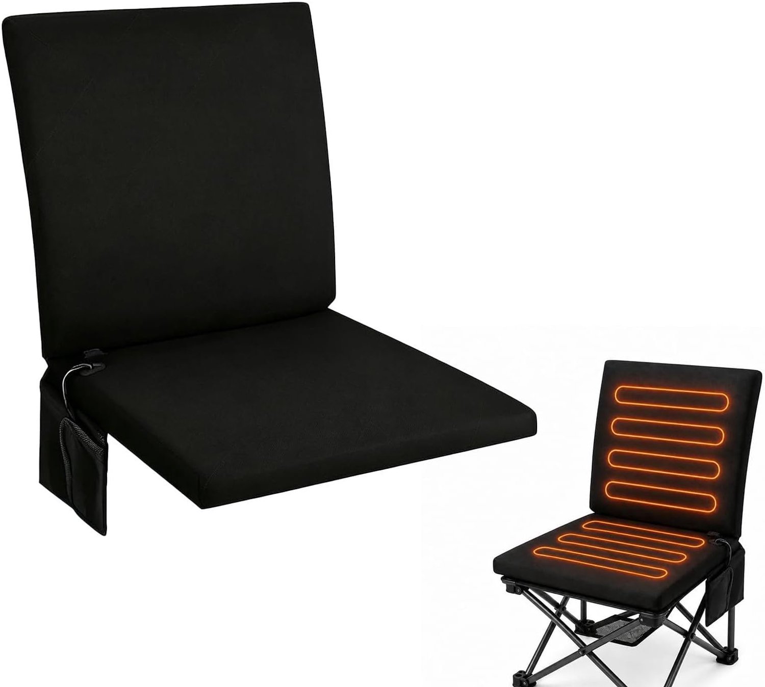 Verwarmd zitkussen voor buiten, 45 x 87 cm, USB-verwarmingskussen met 3