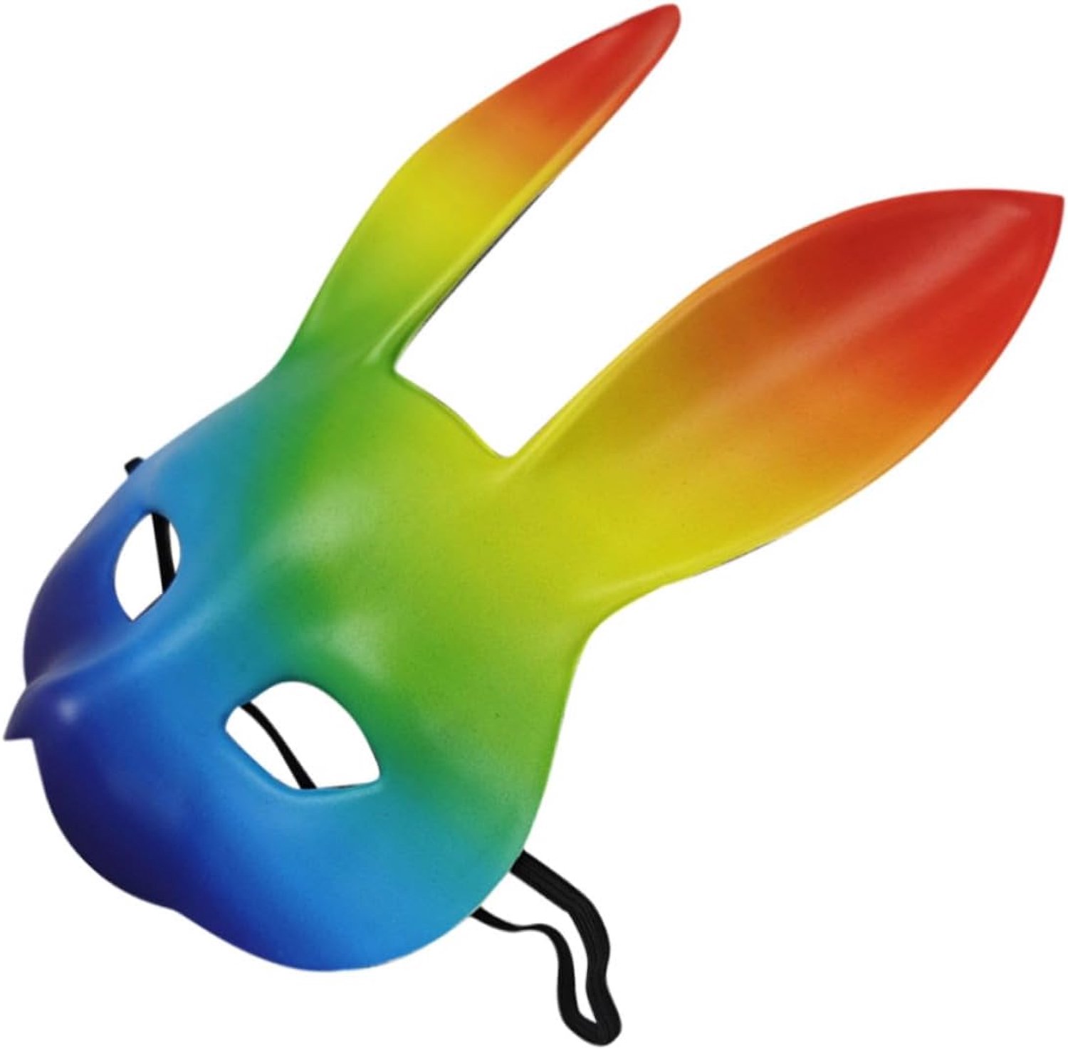 Regenboog Konijnenmasker van PU Leer EVA Duurzaam Comfortabel Festival Masker Halloween Foto Accessoire voor Carnaval Pride Vieringen