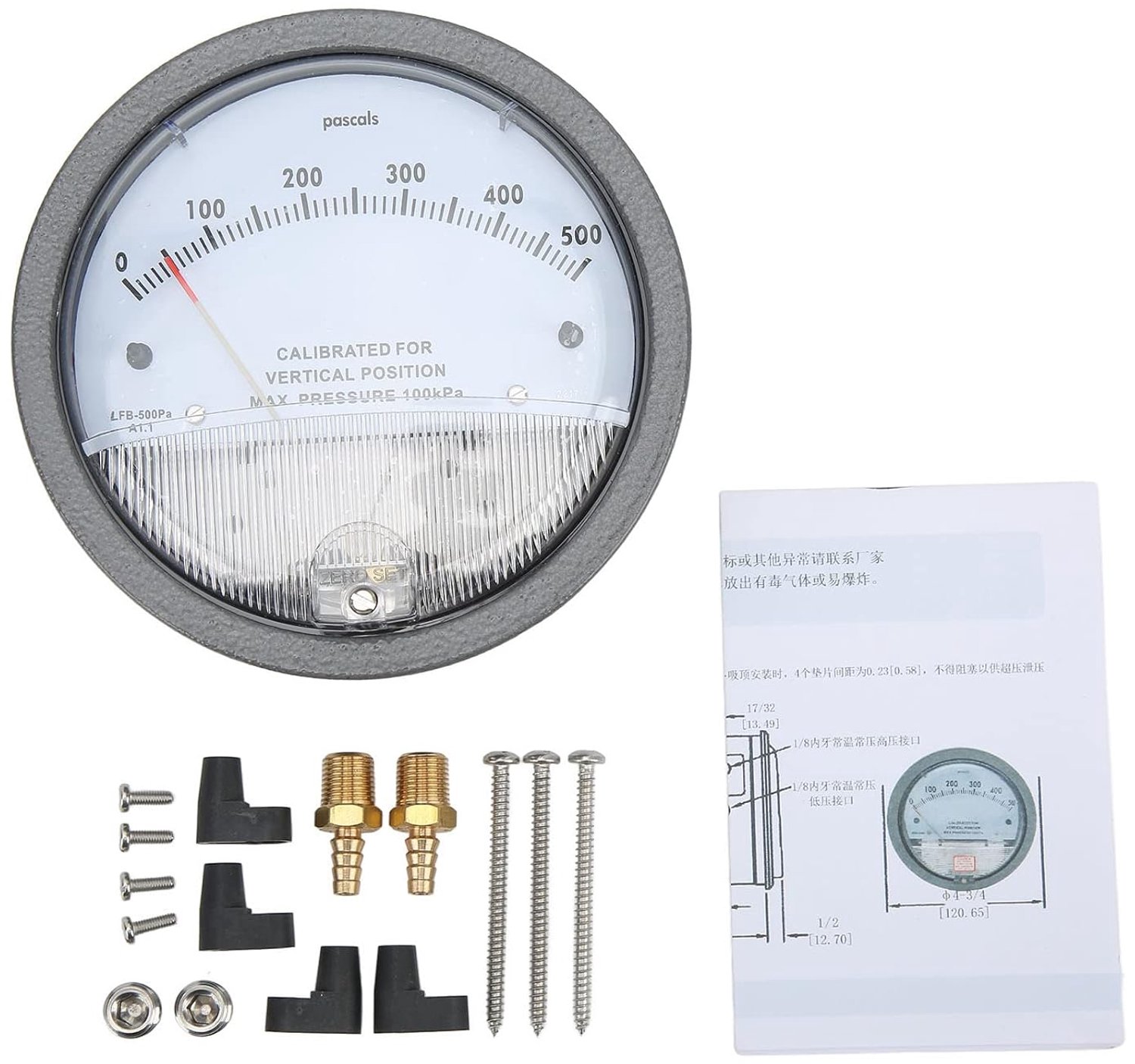 Differentiële manometer /8 inch Npt aluminium drukwijzerplaat voor micro-elektronica Lucht- en ruimtevaarttechniek Bio-engineering Intelligente gebouwen