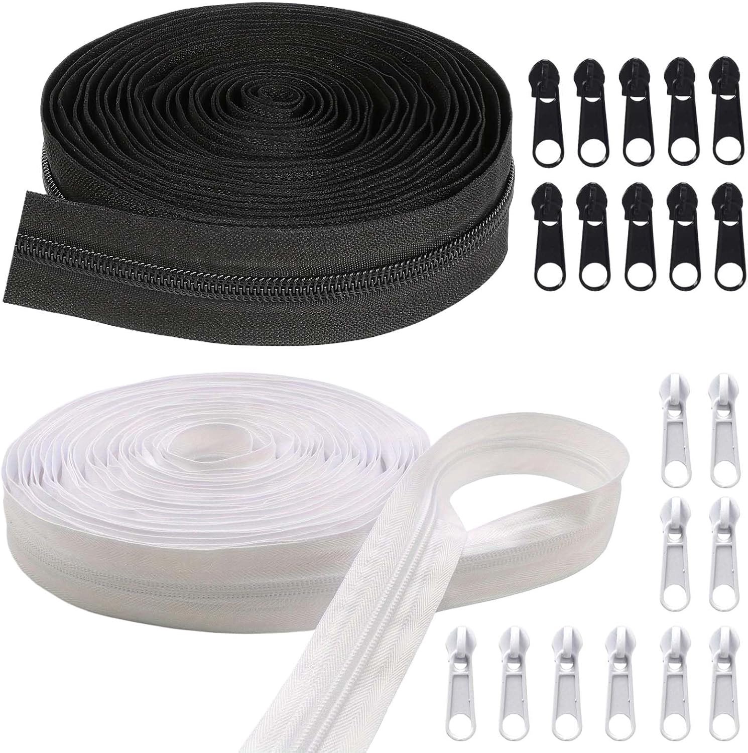 Ritssluiting #3 10 m + 20 schuivers - nylon om te naaien