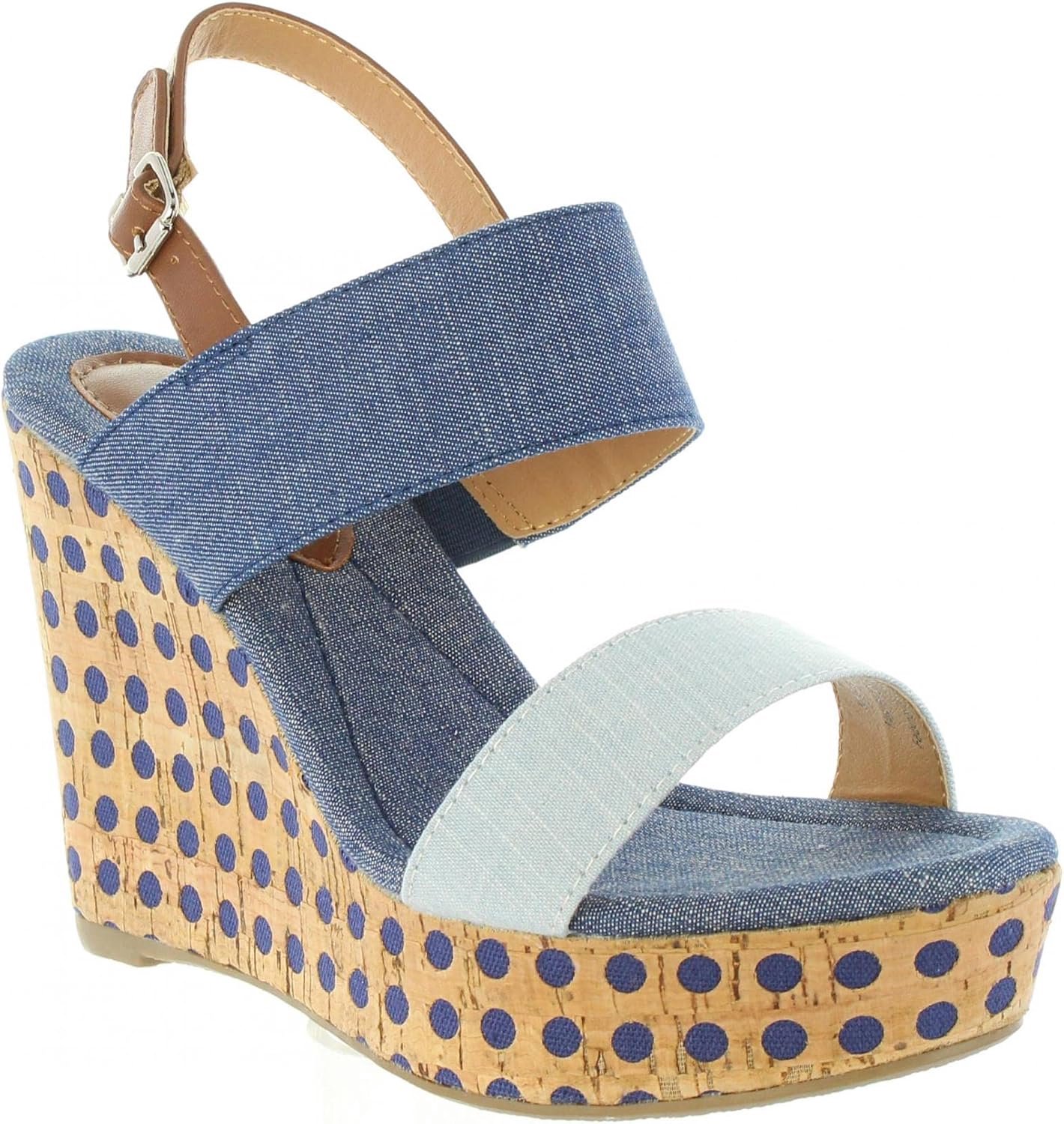 Women Wedge shoes URBAN 385913-B6600 LIGHT BLUE-BLUE
