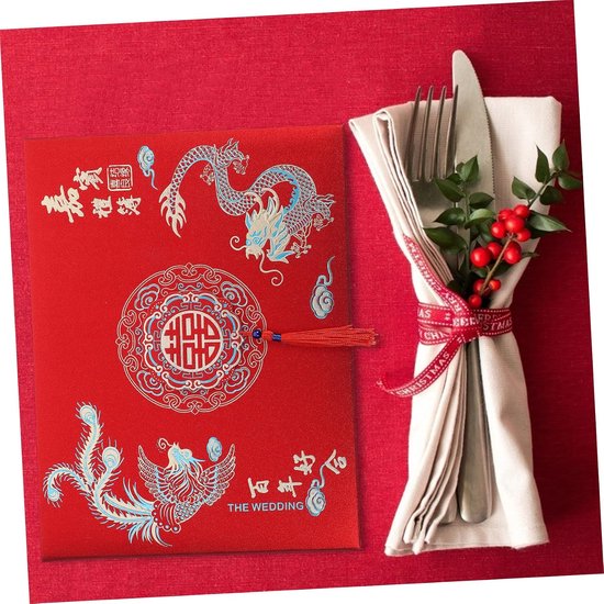 Handtekeningboek Voor Bruiloften Chinees Gastenboek Elegante Uitstraling Voor Huwelijksreceptie — afbeelding 4
