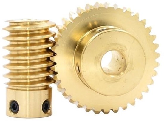 1/2 stuks wormwiel 1 module 15T/20T/25T/30T/35T/40T/50T/60T boring 5mm-12mm messing tandwiel wormas voor CNC-apparatuur(1 Module 25T Bore 8mm) — afbeelding 3