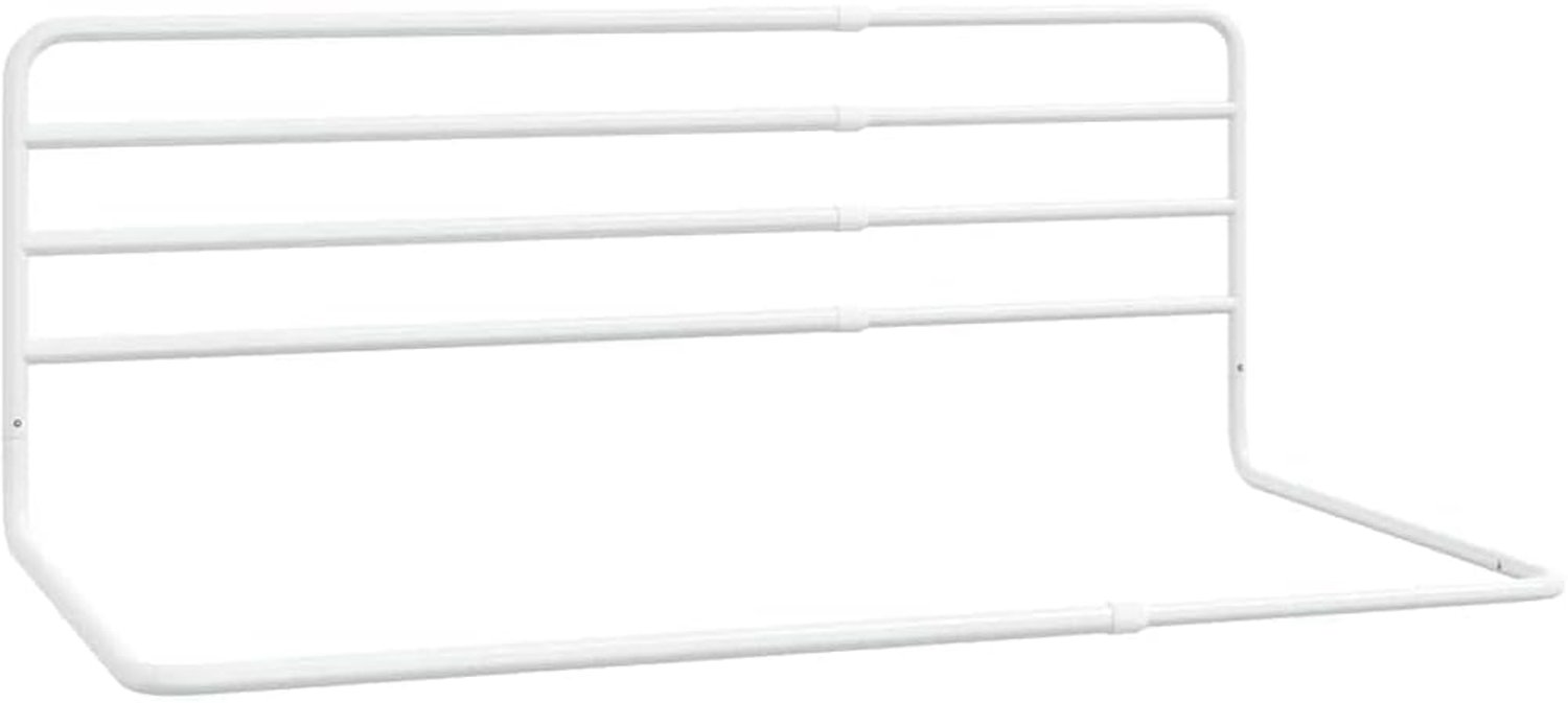 Bedhekje voor peuters, verstelbaar zijrooster 76-137 cm, stabiele valbescherming voor kinderbedden, veiligheidsrooster babybed, metaal, wit