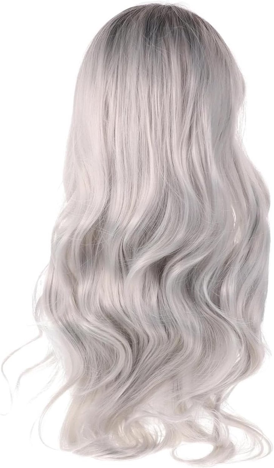 Langgolvende Krullende Cosplay Peruk in Lolita Stijl - Zwart Ombre Grijs voor Anime Kostuums en Feestjes