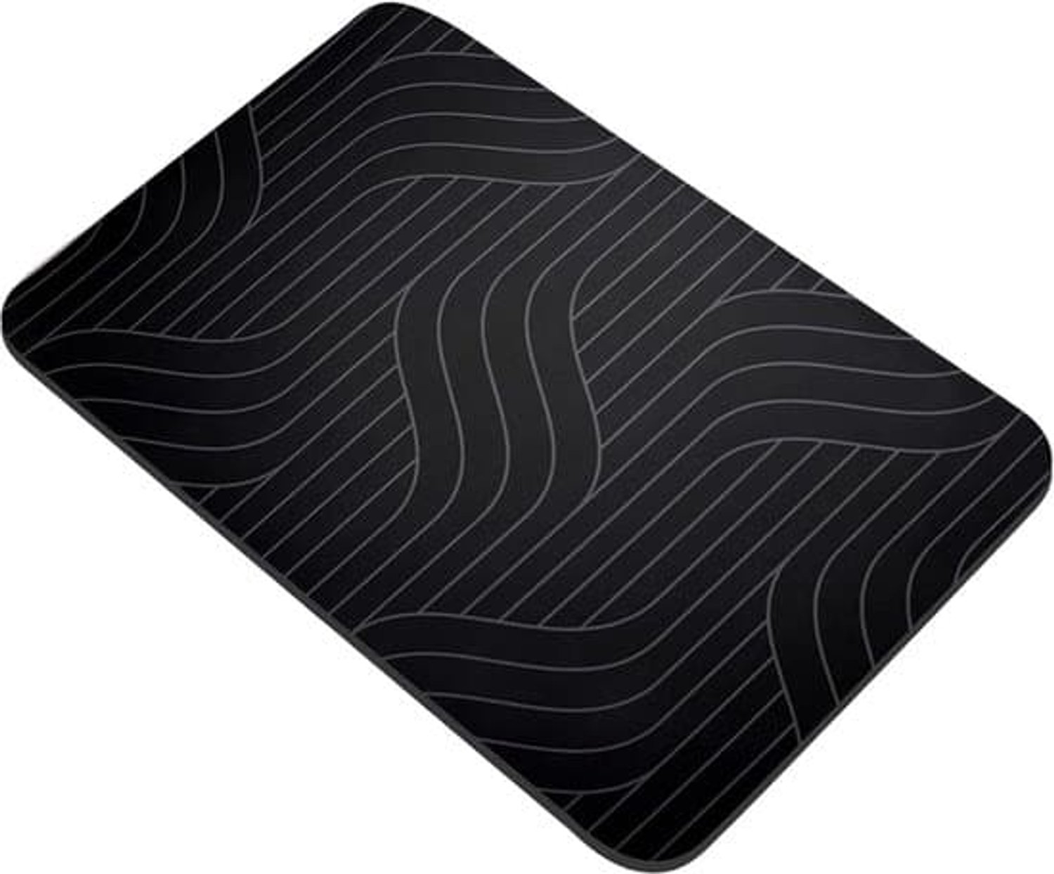 Badkamermat van diatomeeënaarde, sneldrogend, antislip, 40x60 cm, zwart.