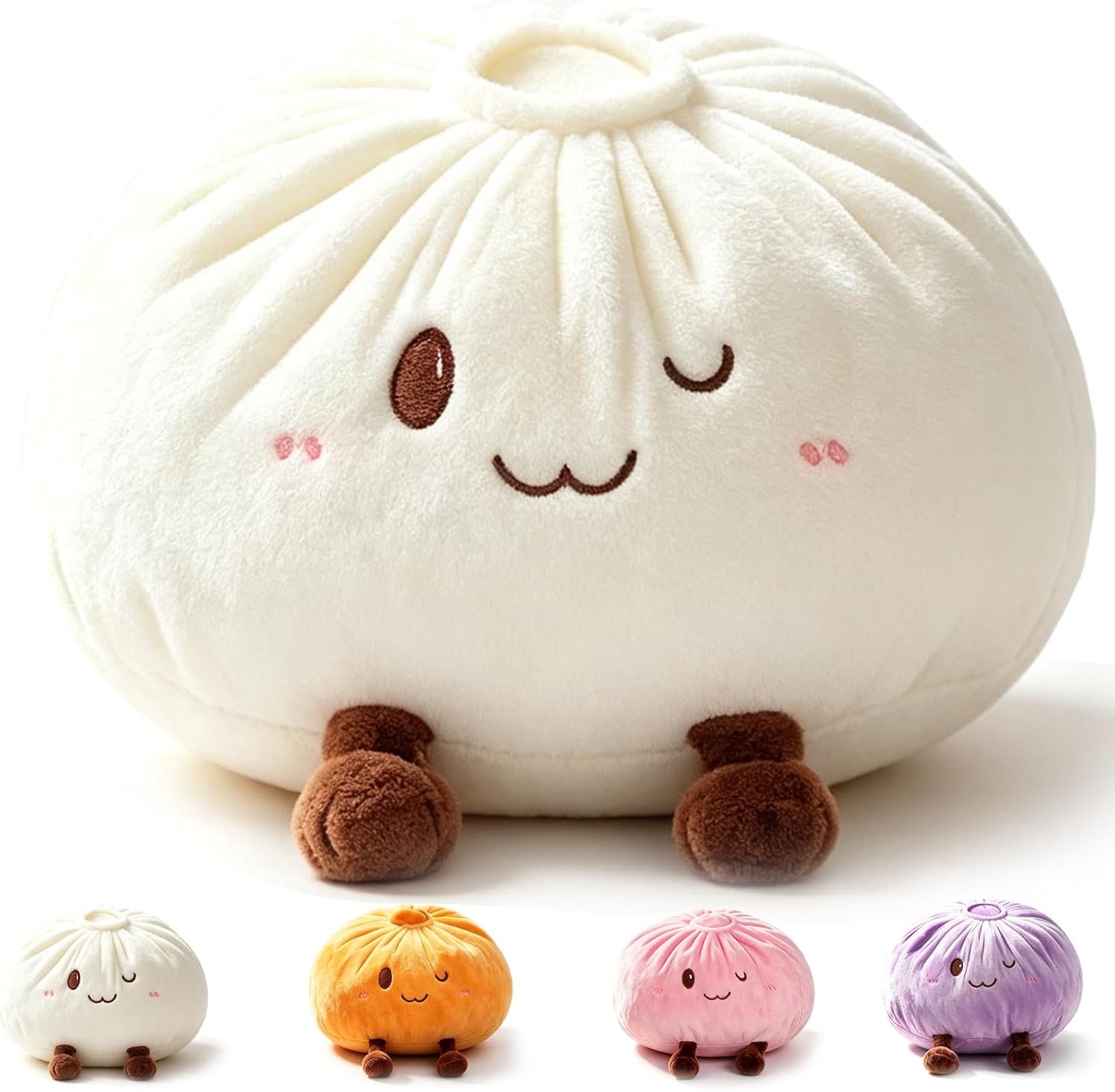 Dumplingkussen, 28 cm, gigantische dumplings, knuffeldier, knoedelachtige sensorische bal, stressverminderend voor volwassenen