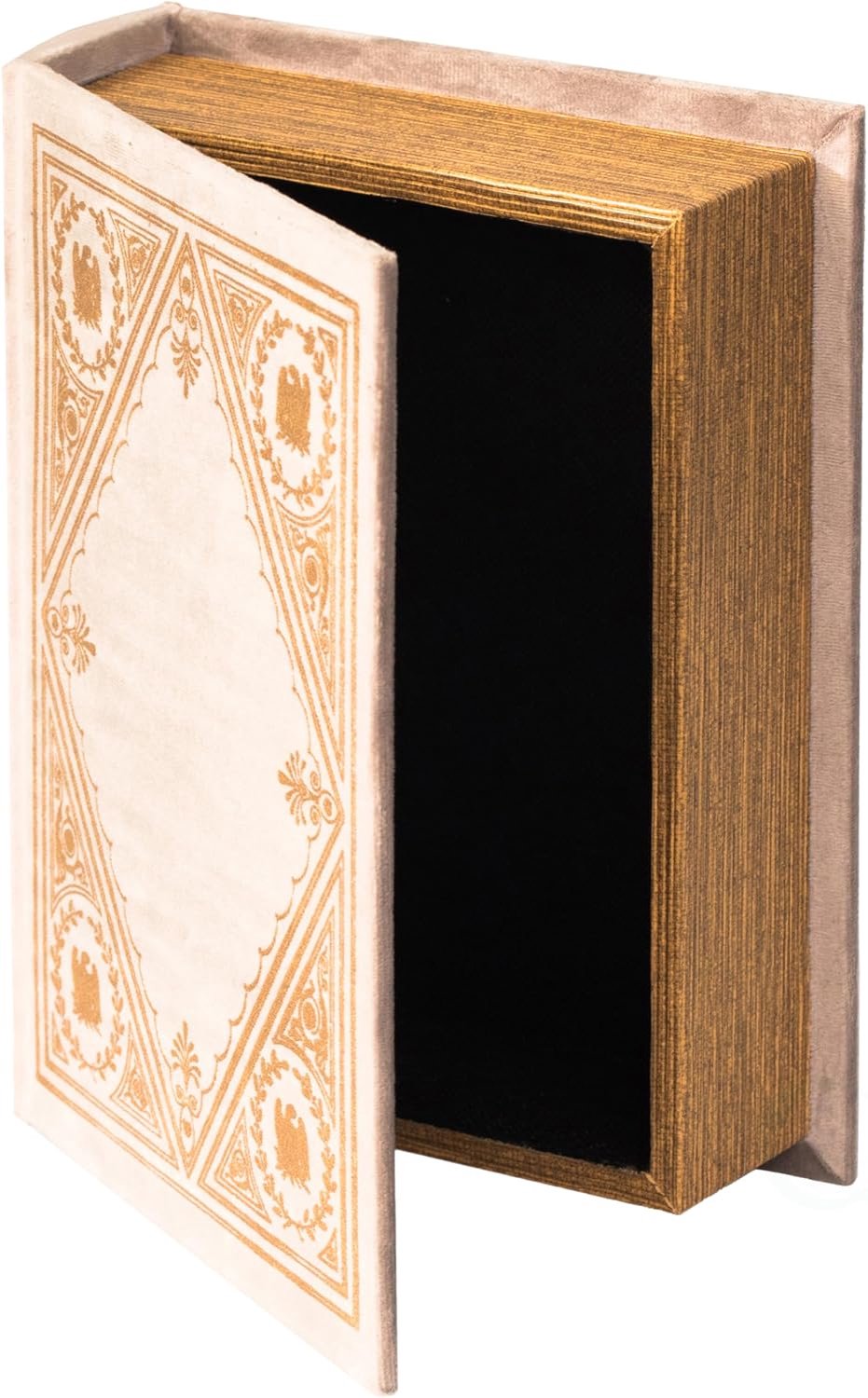 Decoratieve Vintage boekvormige snuisterij opbergdoos, gebroken wit