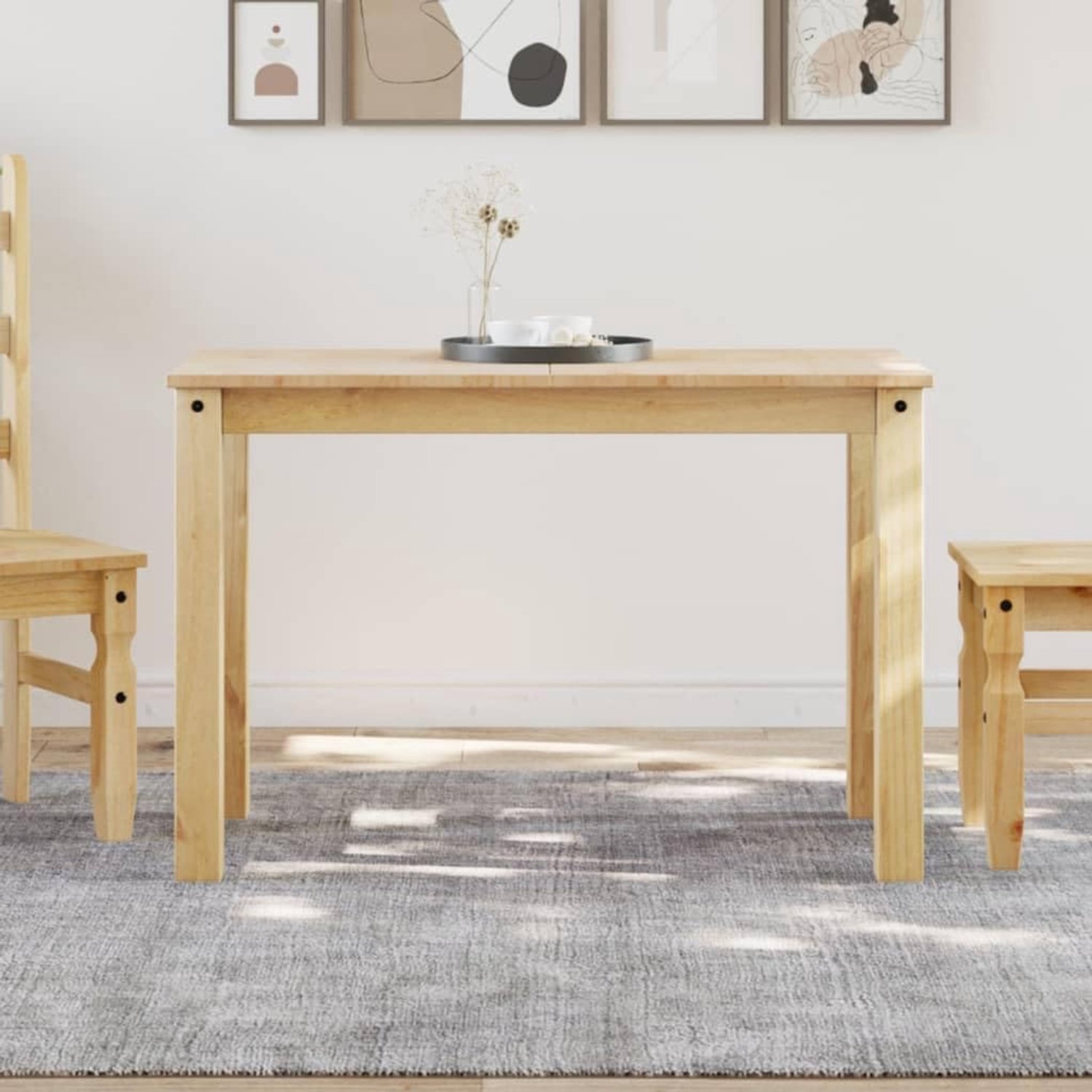 Eettafel Panama Tafel Maaltijdtafel voor Woonkamer 117x60x75 cm Massief Hout Pine