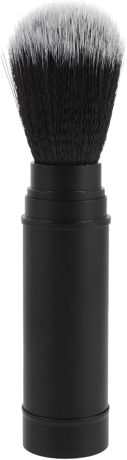 Matte Zwarte Reis Scheerkwast voor Mannen met Afneembare Ultra Zachte Nylon Haren Duurzaam Metalen Handvat Compacte Synthetische Baardborstel voor Nat Scheren Dagelijks Gebruik