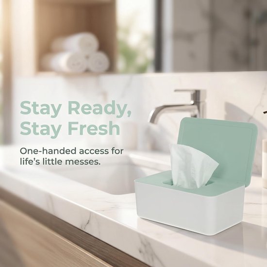2 Stuks Delige Waterdichte Wet Wipes Opbergbox met Afsluitbaar Capaciteit Tissue Houder voor Babydoekjes Schoonmaakdoekjes Compact Lekvrij voor Kantoor Keuken Badkamer — afbeelding 2