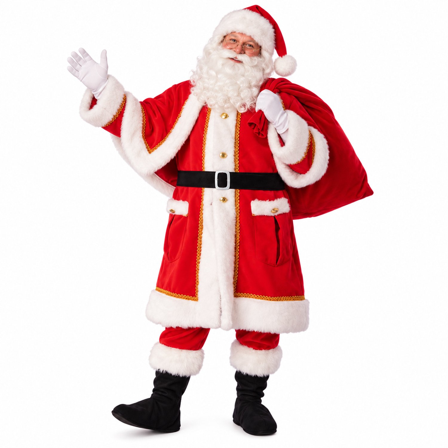 Kerstman Kostuum Deluxe – Compleet Santa Claus Pak – Rood/Wit - Maat XL
