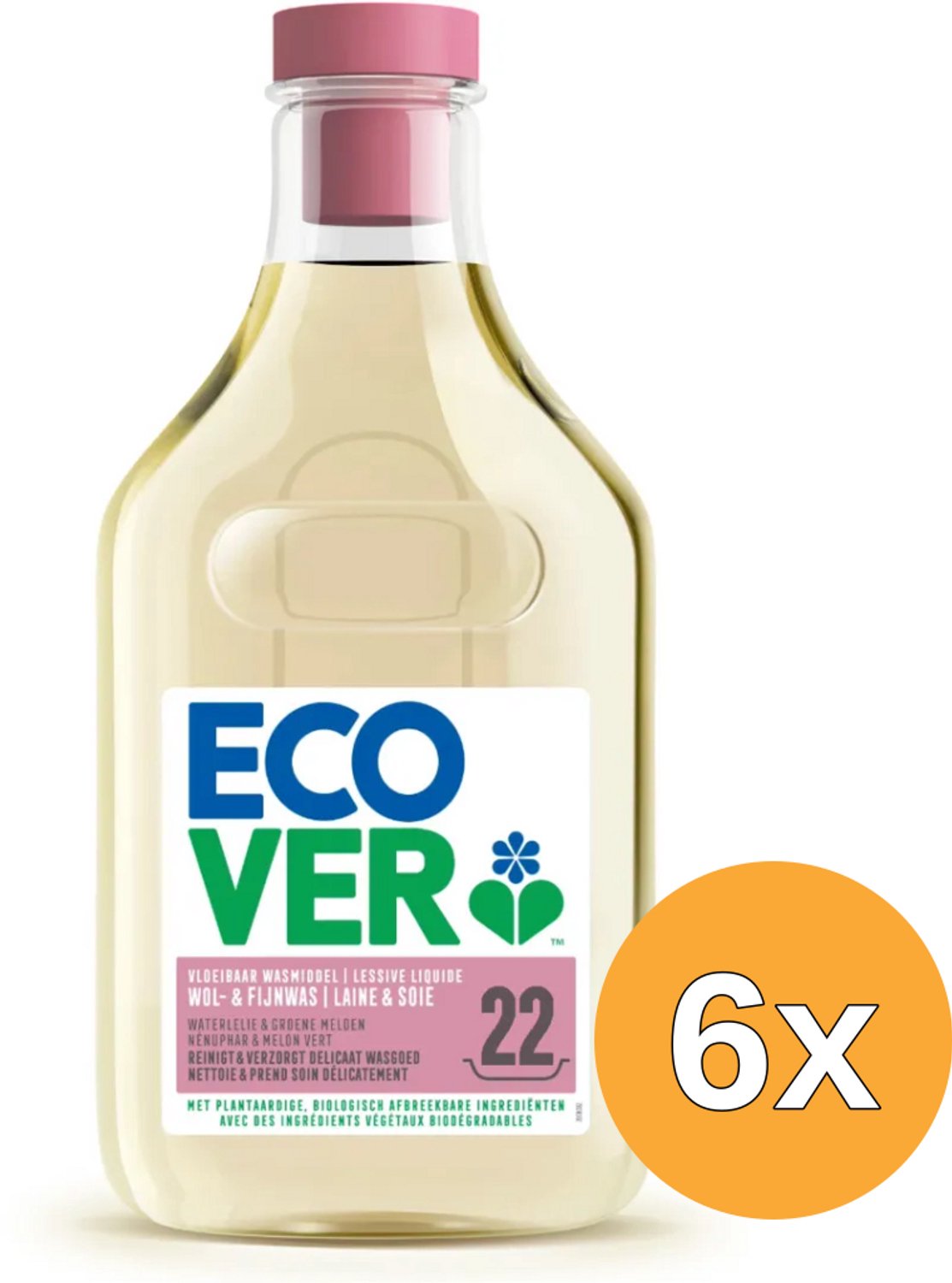 6x Ecover Wol- En Fijnwasmiddel (1000 ml)