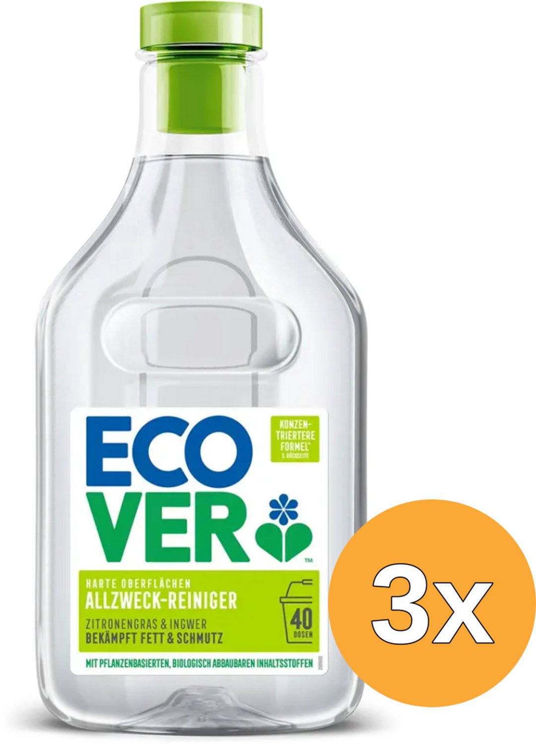 3x Ecover Allesreiniger Citroengras & Gember (1000 ml)