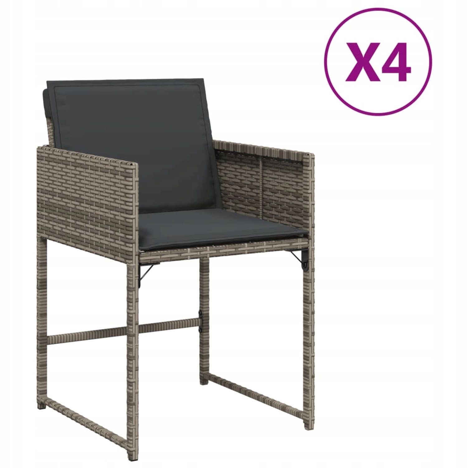 4x Tuinstoelen met Kussens - Rotan Look - Comfortabel & Opvouwbaar