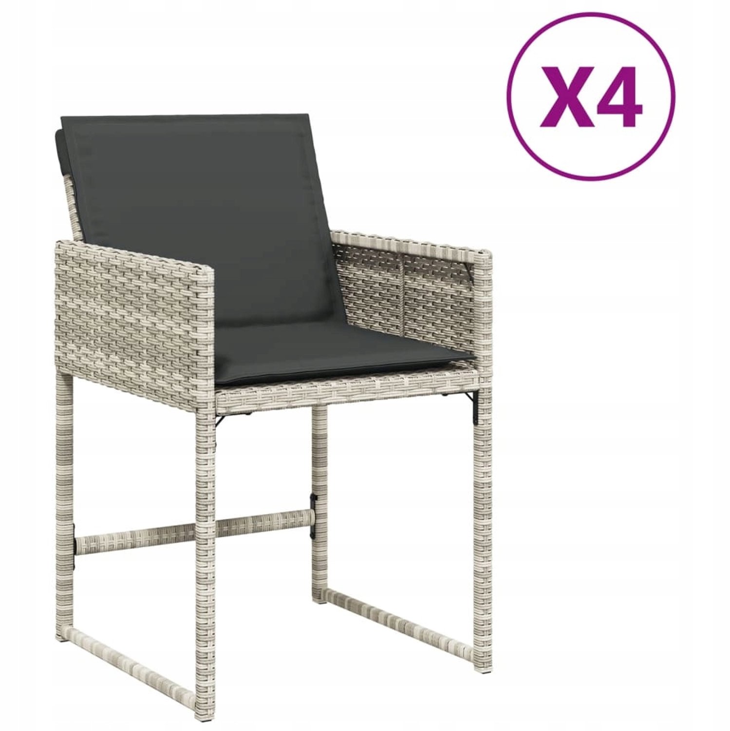 4x Tuinstoelen met Kussens - Polyrattan, Comfortabel & Weerbestendig