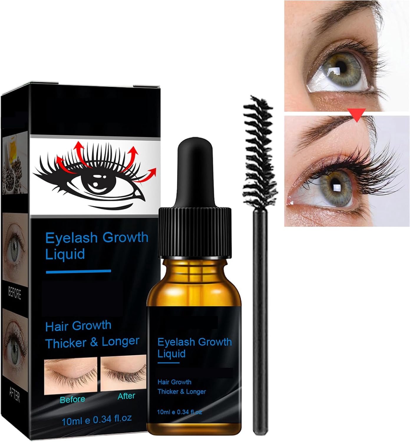 Ricinusolie-mascara, 10 ml, vloeibare wimperverzorging, ricinusolie voor wimpers, conditioner voor dikke en krullende wimpers, natuurlijk volume, vrij van vervuiling, mascara 1