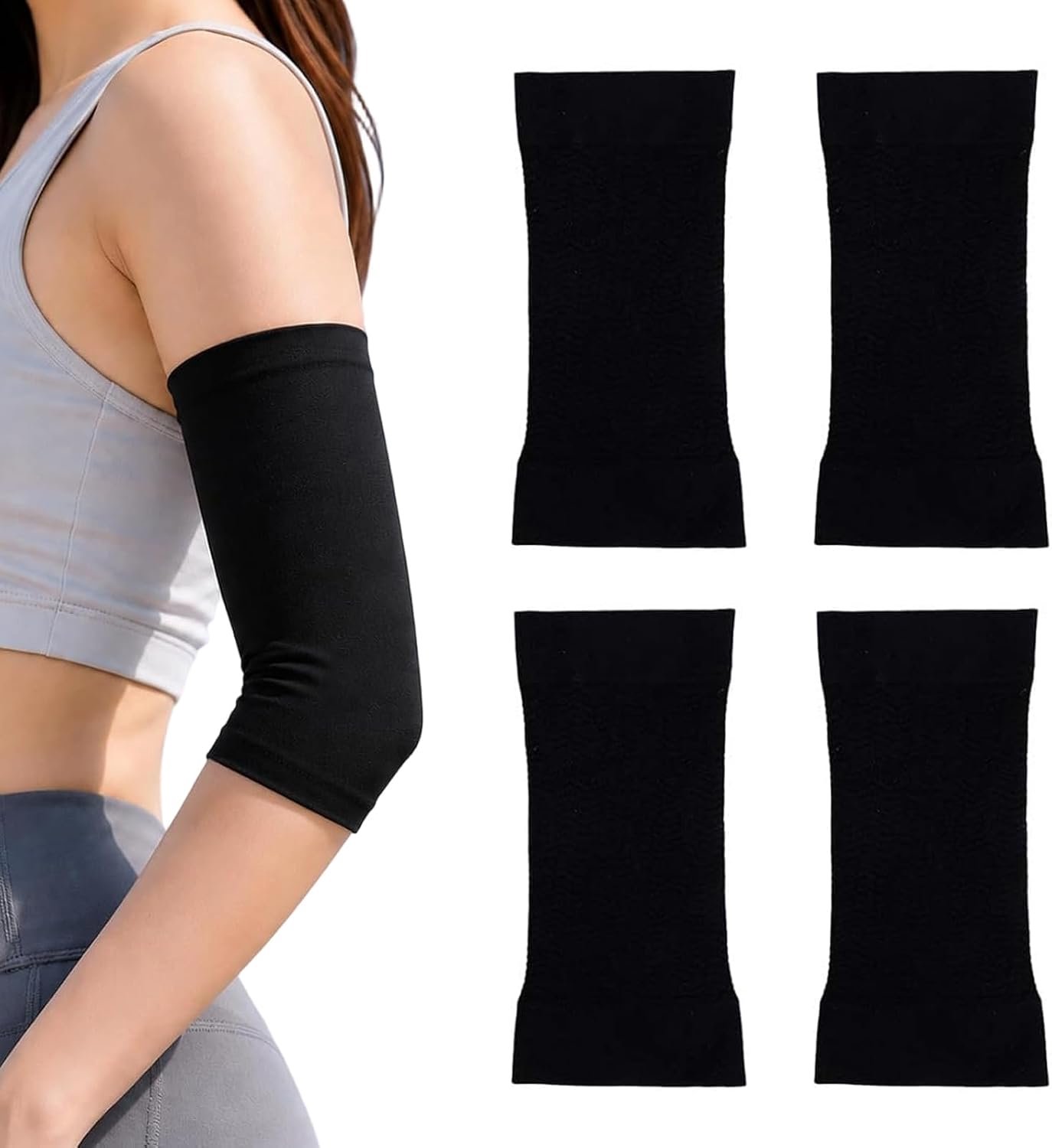 2 paar tattoo-afdekking, onderarmbandage, tattoo-bescherming, arm, bovenarm, bandage, ademend, microvezel armbeschermmanchetten voor dames en heren (zwart)