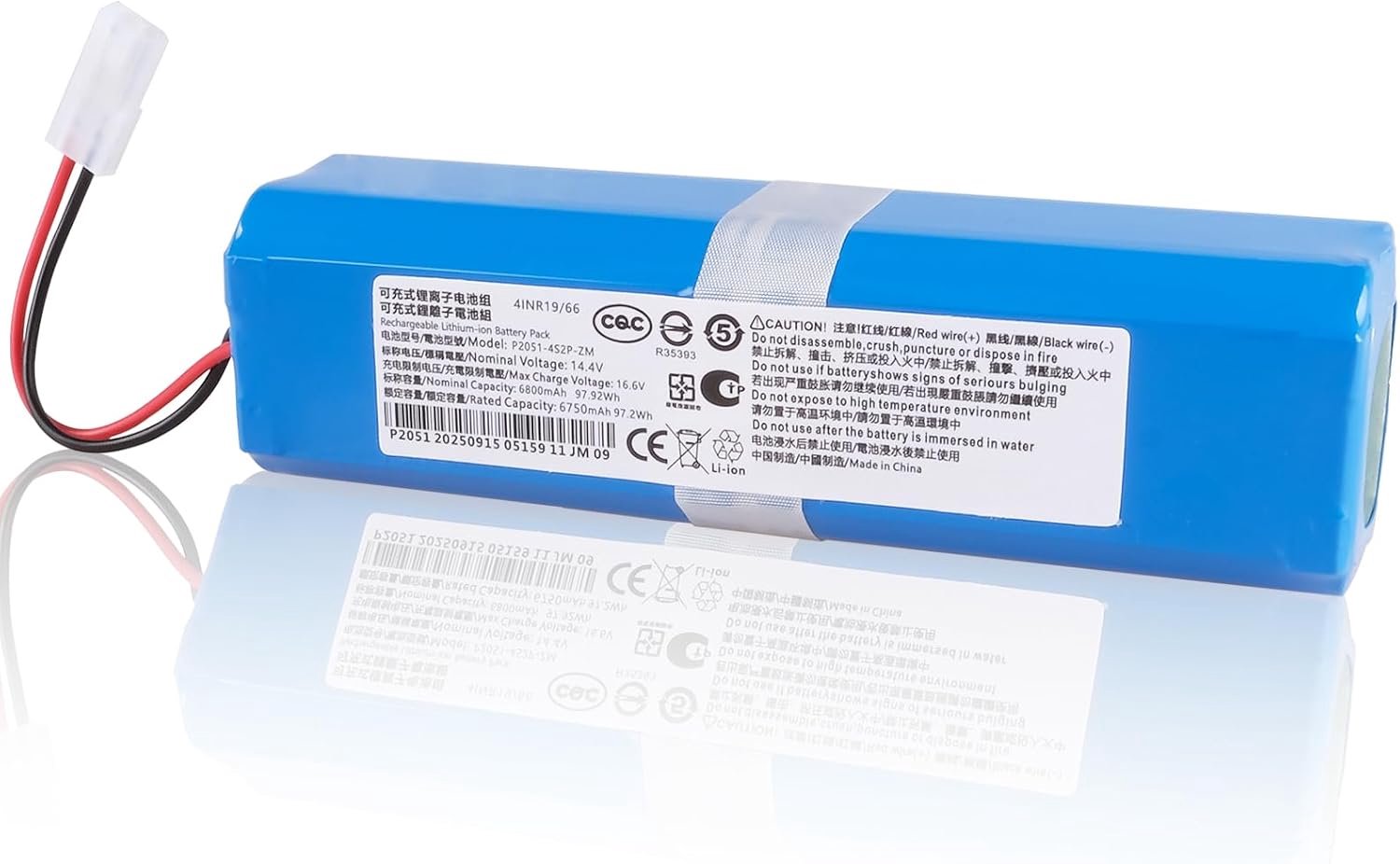 6800mAh Batterij Compatibel met Rowenta X-Plorer Serie 95, SS-2230002529