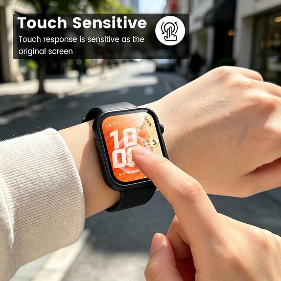 5 stuks beschermhoesjes met beschermfolie, compatibel met Huawei Watch FIT 5 Pro smartwatch, hard polycarbonaat, krasbestendig, ingebouwd, gehard voor Huawei Watch Fit 5 Pro 1,92 inch display — afbeelding 4