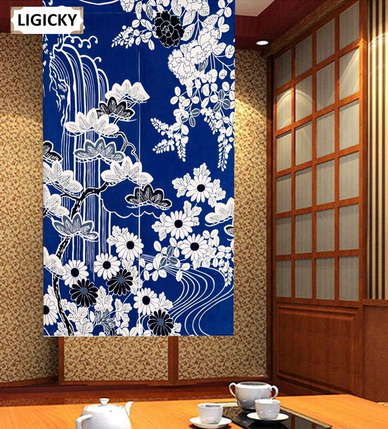 LIGICKY Japanese Style Thick Linen Norwegian Long Curtain Door Curtain Room Divider Tapestry for Home Textiles - ShopVlot