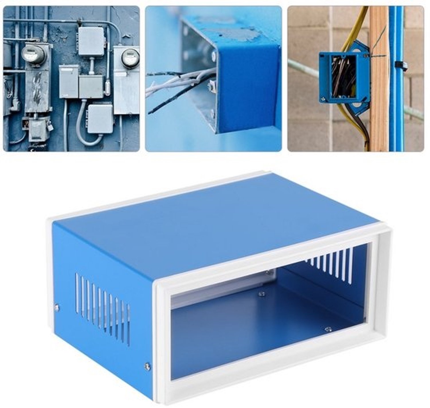 Metalen projectbehuizing - Blauw - 17x13x8 cm - IP-kast - Voor elektronica en schakelaars