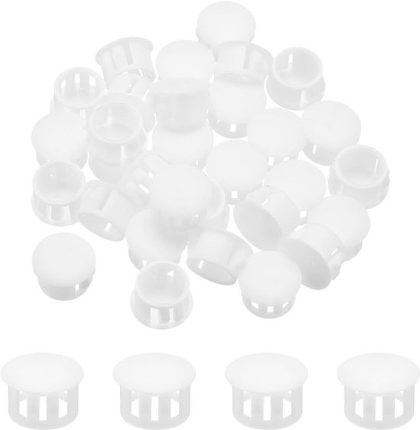 100 stuks witte kunststof pluggen voor ronde gaten - 13 mm afdekdoppen voor installatiegaten