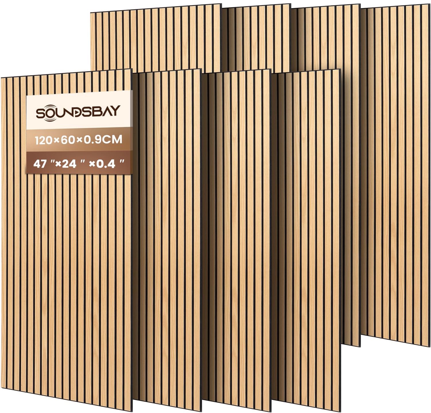 Soundsbay Akoestische panelen, zelfklevend, 5,76 m², 8 stuks, 120 x 60 x - ShopVlot