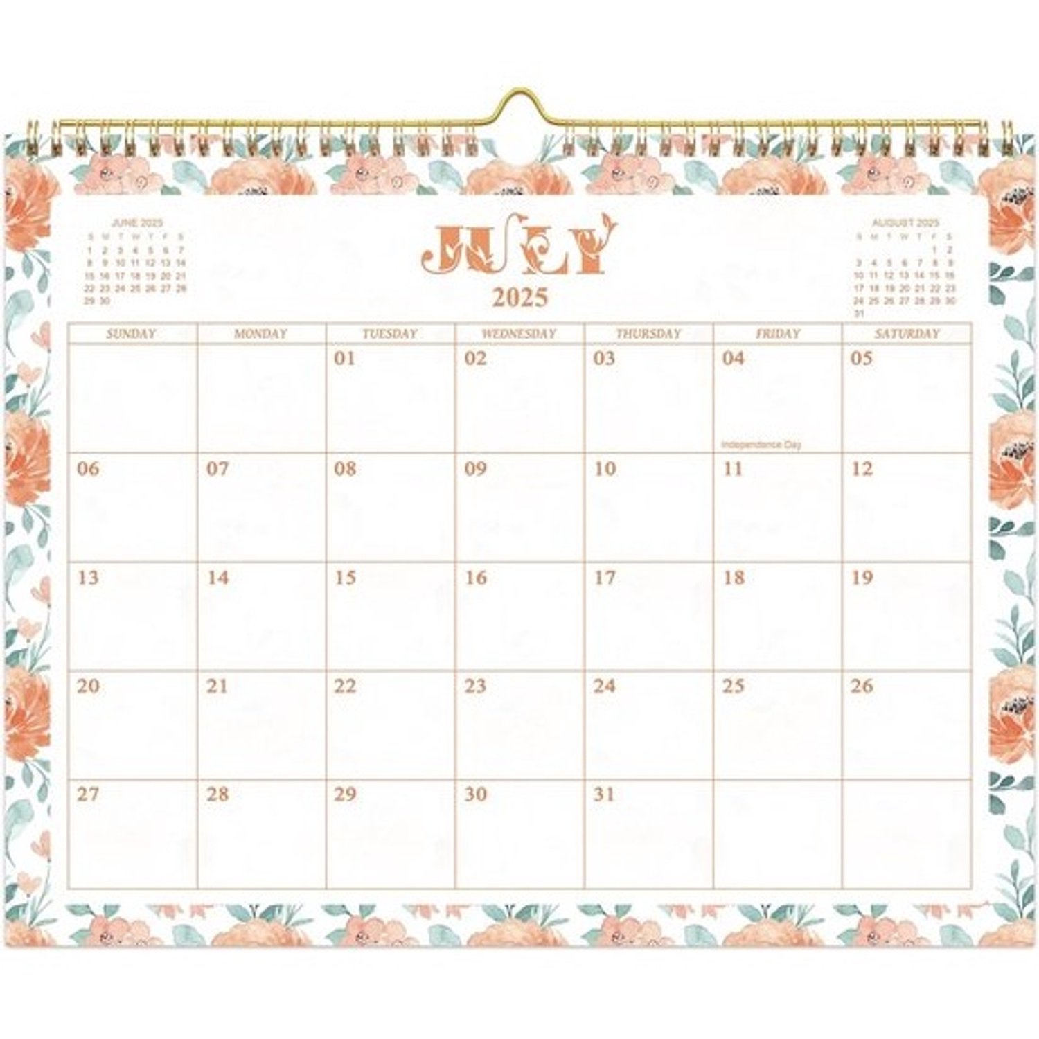 Wandkalender 2025-2026 - Verticale jaarkalender - Met grote vakken - 18 maanden - Juli '25 t/m dec '26 - Inktbestendig papier - Inclusief feestdagen