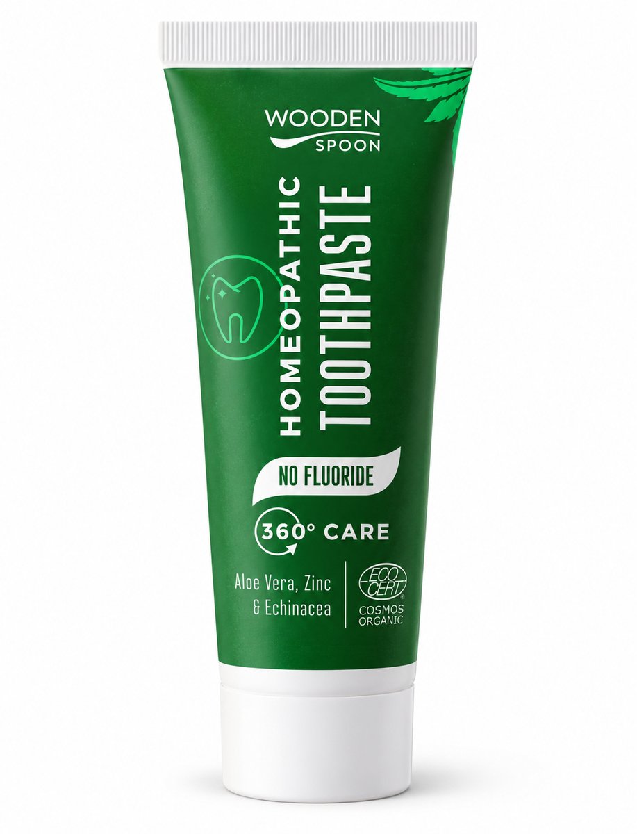 Wooden Spoon Organic Homeopathic Tandpasta – 75 ml-Zonder fluoride-tandoppervlak-minerale balans-Organic