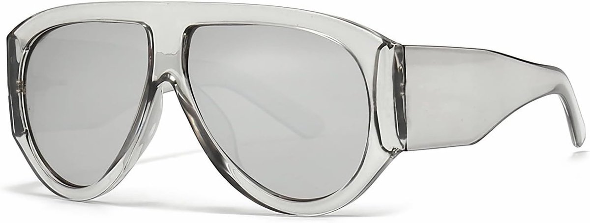 Oversized zonnebril, ovale pilotenbril, oversized zonnebril voor dames en heren, zwart