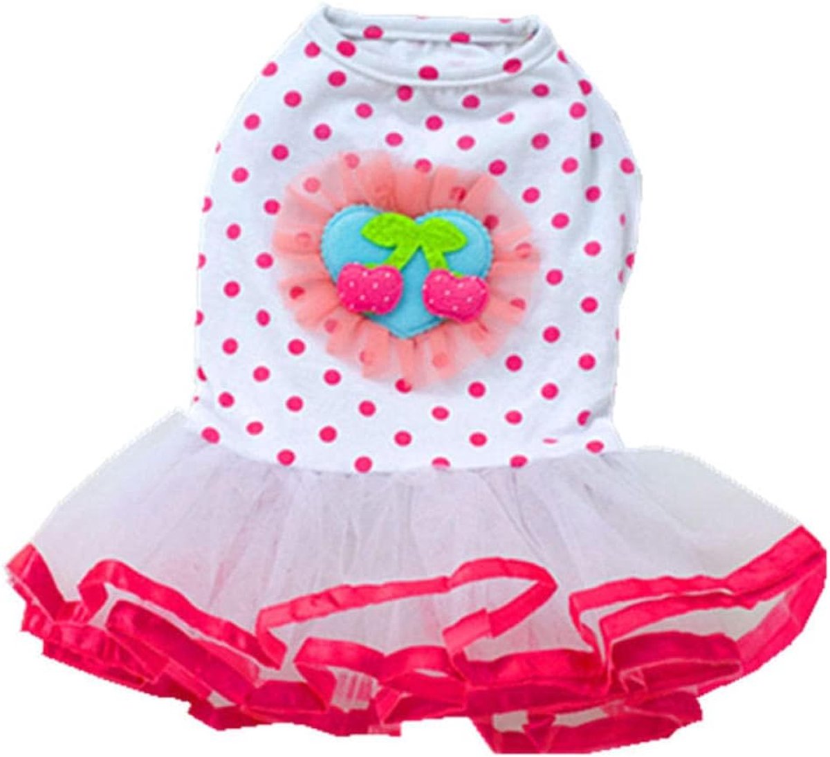 Kant en tule zomerjurk voor hond outfit kleding voor kleine honden verjaardagsfeest bruiloft hart puppy