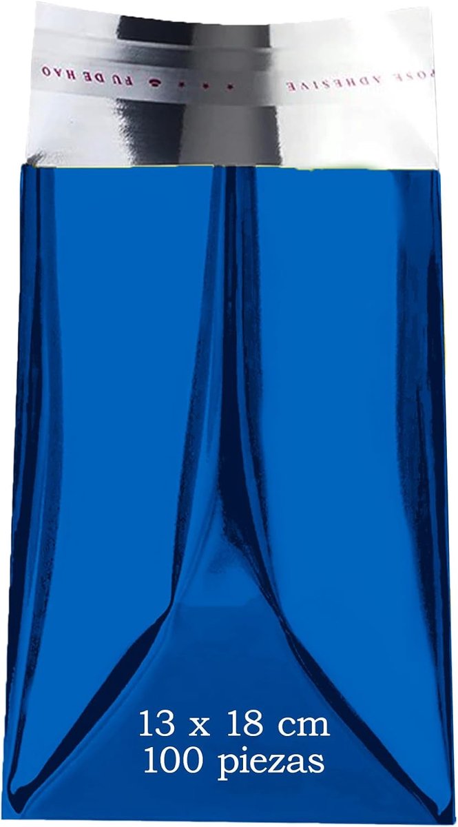 100 metallic enveloppen, blauw, met zelfklevende sluiting, metallic zakjes, gekleurd, voor geschenken, kantoor en uitnodigingen, bruiloftsgasten (lichtblauw, 13 x 18 cm, 100 stuks)