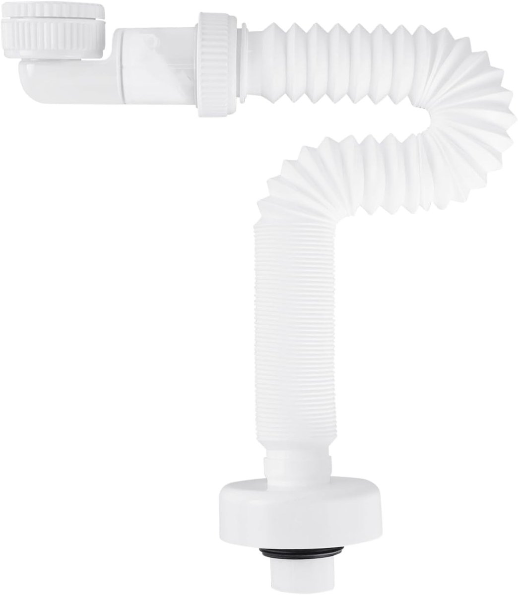 Flexibele en verstelbare sifon voor gootsteen van 1 1/4 inch - Ruimtebesparende afvoeroplossing voor keuken en badkamer