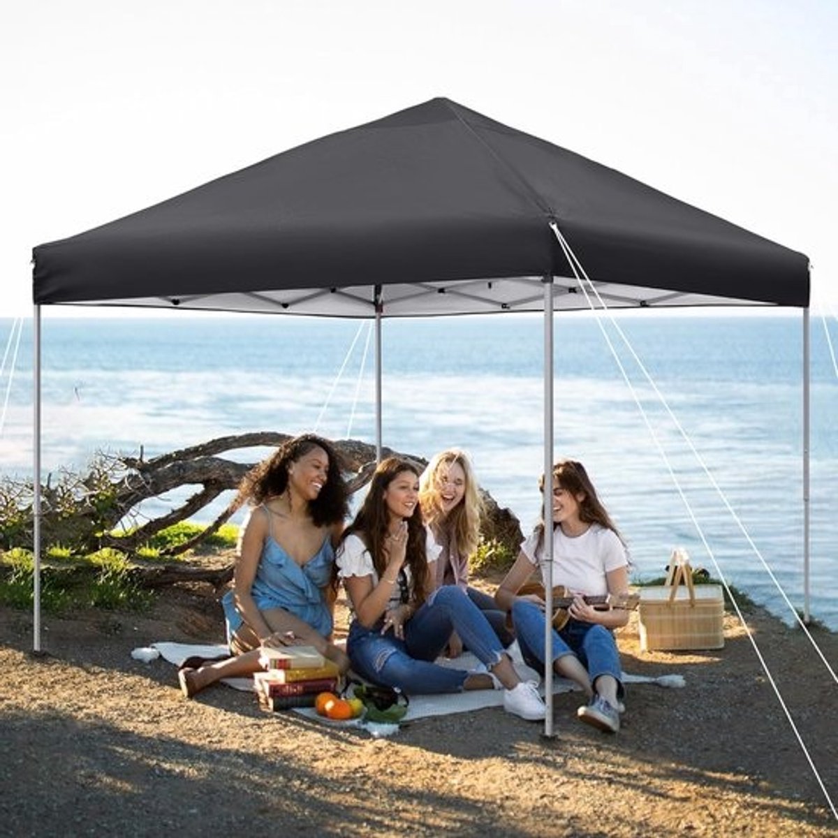 Opvouwbare partytent - 3 x 3 m - Waterdicht vouwpaviljoen met uv-bescherming - Voor tuin en feest